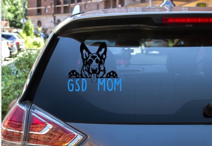 German Shepherd Mom Car Window Decal-Laptop Decal- Decal- German Shepherd Mom- German shepherd