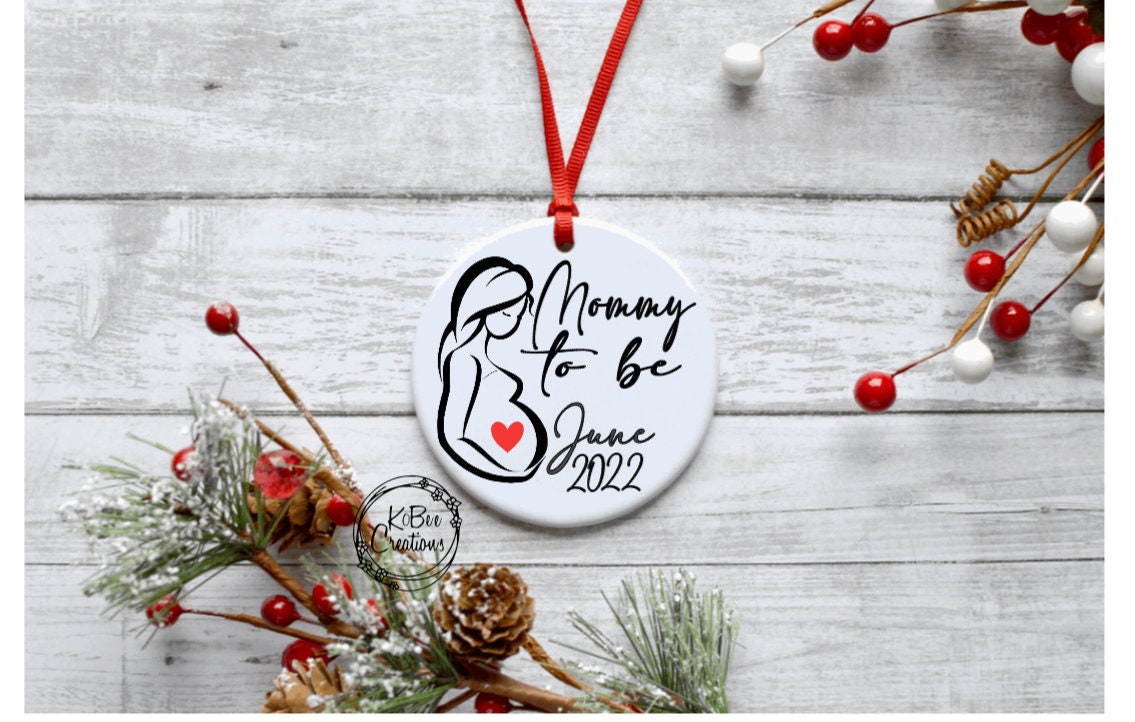 Mom To Be Ceramic Ornament - expecting mom - personalized pregnancy ornament - gift for new mom - christmas ornament for new mom -