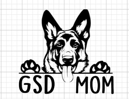 German Shepherd Mom Car Window Decal-Laptop Decal- Decal- German Shepherd Mom- German shepherd