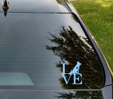 German Shepherd Love Decal - car decal - german shepherd mom - GSD - gift for friend - Gift for Dog Lover