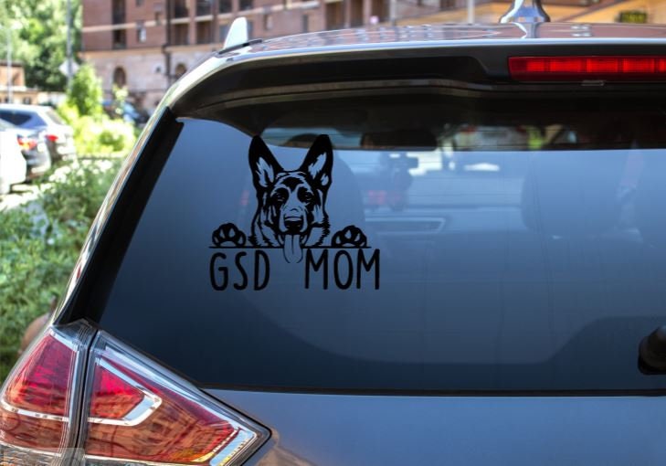 German Shepherd Mom Car Window Decal-Laptop Decal- Decal- German Shepherd Mom- German shepherd