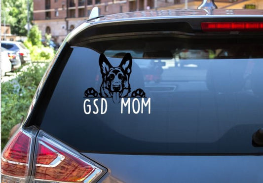 German Shepherd Mom Car Window Decal-Laptop Decal- Decal- German Shepherd Mom- German shepherd