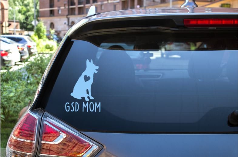 German Shepherd Mom Window Decal- window decal - GSD Mom - German Shepherd Mom - police dog -