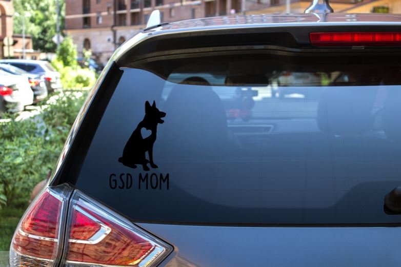 German Shepherd Mom Window Decal- window decal - GSD Mom - German Shepherd Mom - police dog -