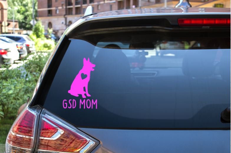 German Shepherd Mom Window Decal- window decal - GSD Mom - German Shepherd Mom - police dog -