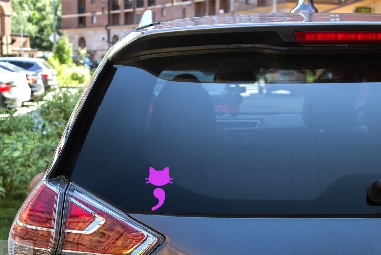 Cat SemiColon Window Decal - suicide awareness - car decal - window decal - laptop decal - you matter- awareness