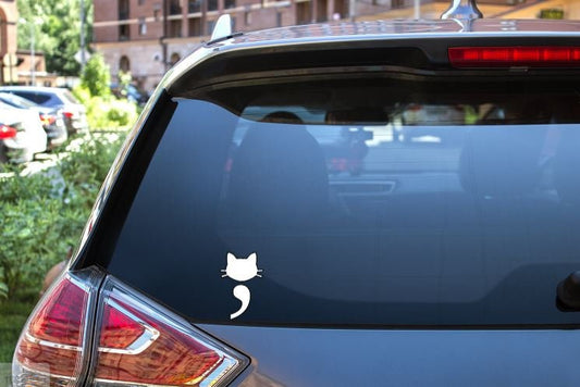 Cat SemiColon Window Decal - suicide awareness - car decal - window decal - laptop decal - you matter- awareness