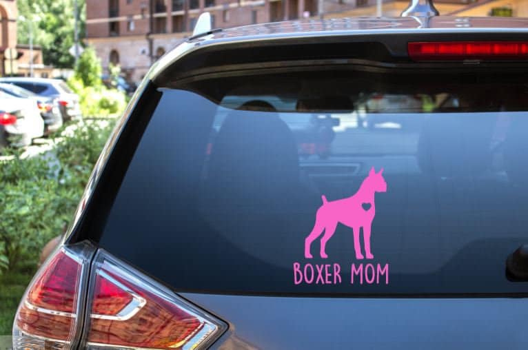 Boxer Mom Window Decal- Boxer Dog- I love my dog- Boxer- Dog Mom gift- Boxer Dog Mom