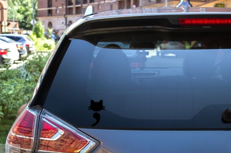 Cat SemiColon Window Decal - suicide awareness - car decal - window decal - laptop decal - you matter- awareness