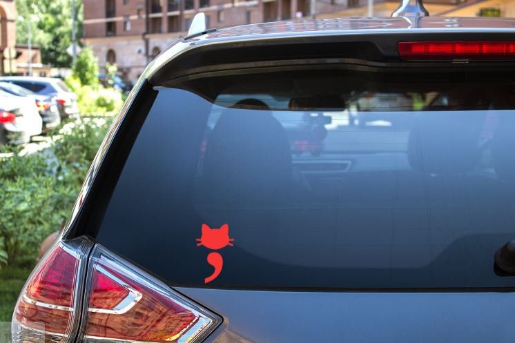 Cat SemiColon Window Decal - suicide awareness - car decal - window decal - laptop decal - you matter- awareness