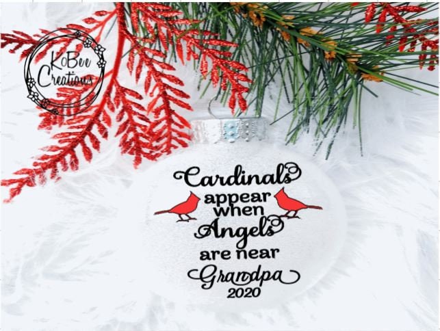 Cardinals appear when Angels are near Ornament-Cardinals-Heaven-Missing a loved one- christmas