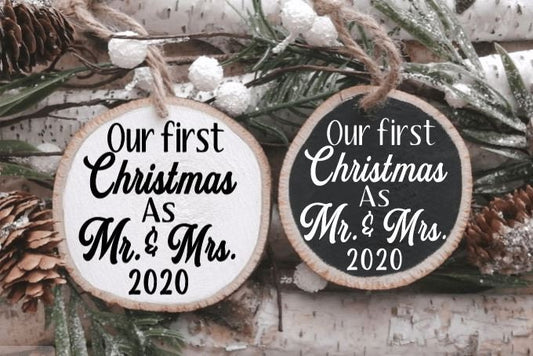 First Christmas as Mr. & Mrs. Wood Ornament