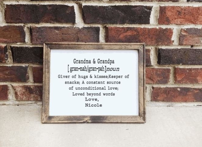 Oma & Opa,  Grandma Grandpa Definition wall canvas - oma and opa - grandma and grandpa - grandparent gift - gifts for parents - christmas