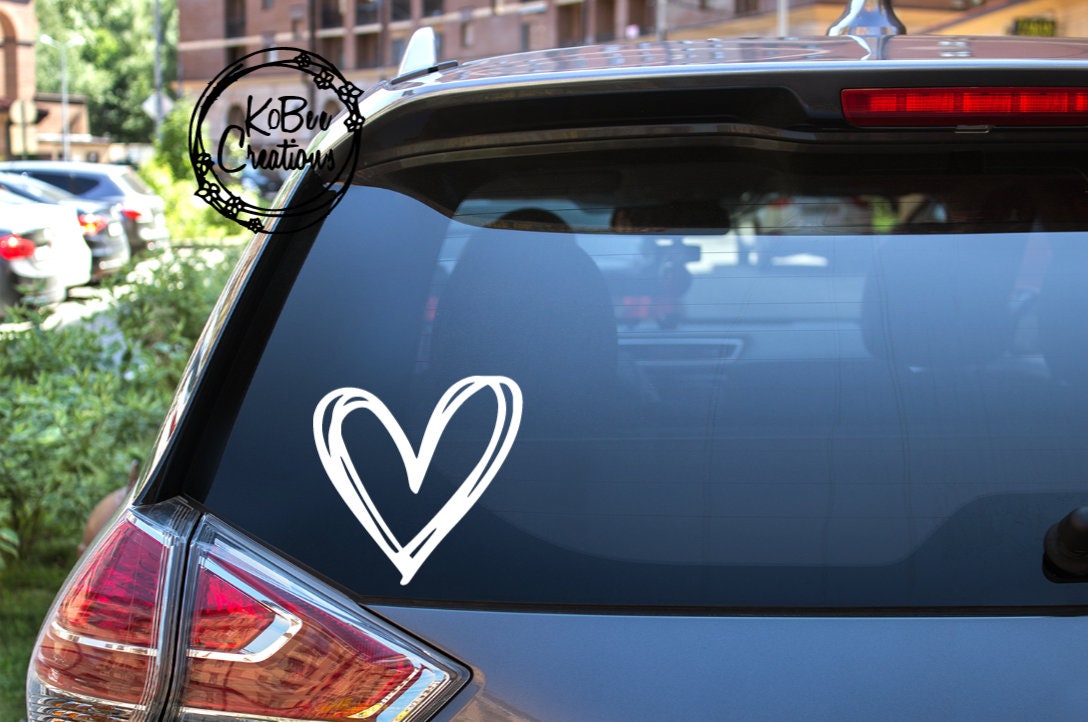 Heart Decal- Car decal - laptop decal - heart - window decal - dorm room - dorm room decor - college