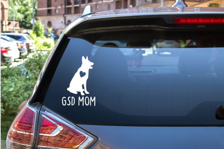 German Shepherd Mom Window Decal- window decal - GSD Mom - German Shepherd Mom - police dog -