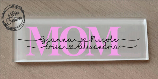 Personalized name tile for MOM/Grandparents - grandma gift - mom gift - christmas- mother gift - personalized for mom-