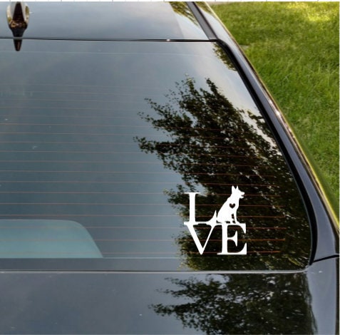 German Shepherd Love Decal - car decal - german shepherd mom - GSD - gift for friend - Gift for Dog Lover