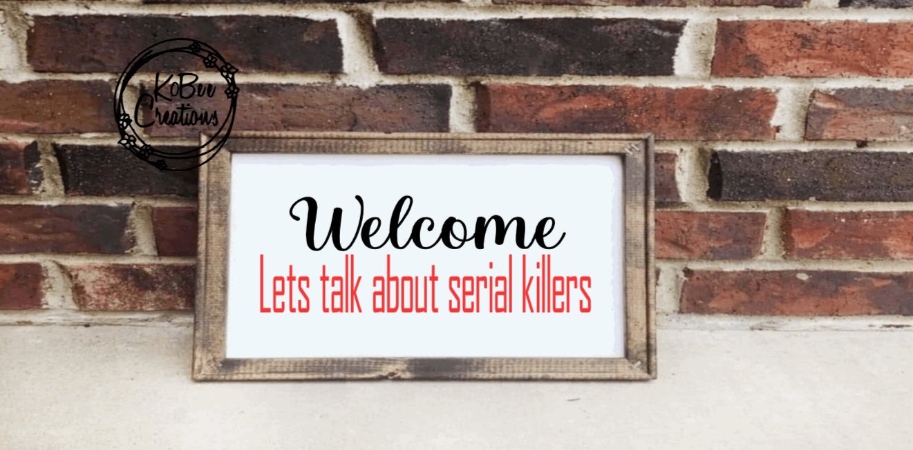 Lets talk about serial killers canvas - true crime - serial killers - true crime home decor - murder mystery - christmas - dorm room