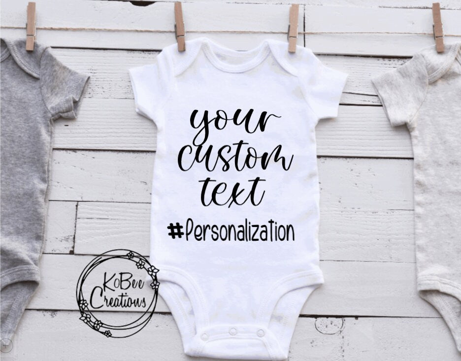 Custom Personalized Baby Bodysuit - custom - personalized - baby shower gift - new baby - pregnancy announcement - christmas gift