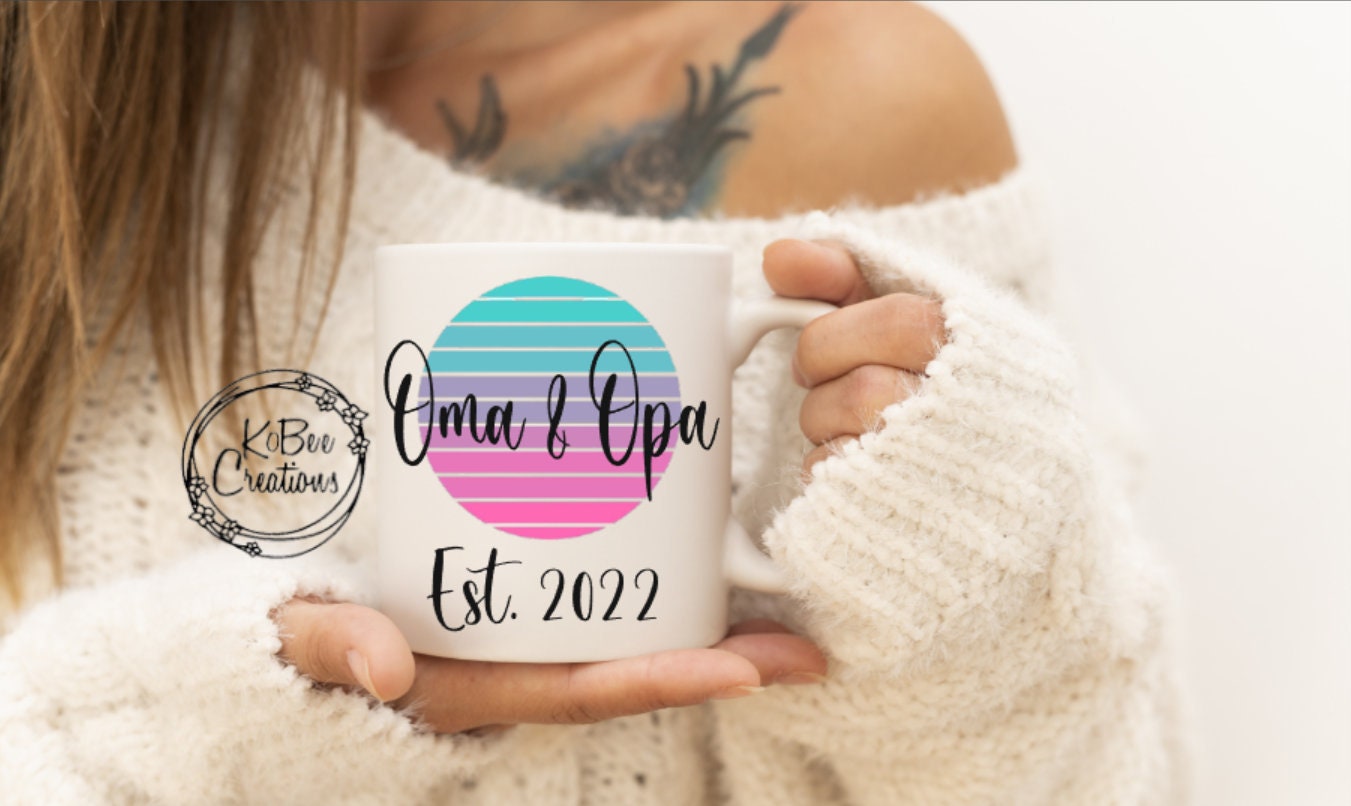 Oma & Opa Pregnancy Announcement Mug- Oma and Opa Mug- Gift for grandparents- new grandparents- i love my oma and opa