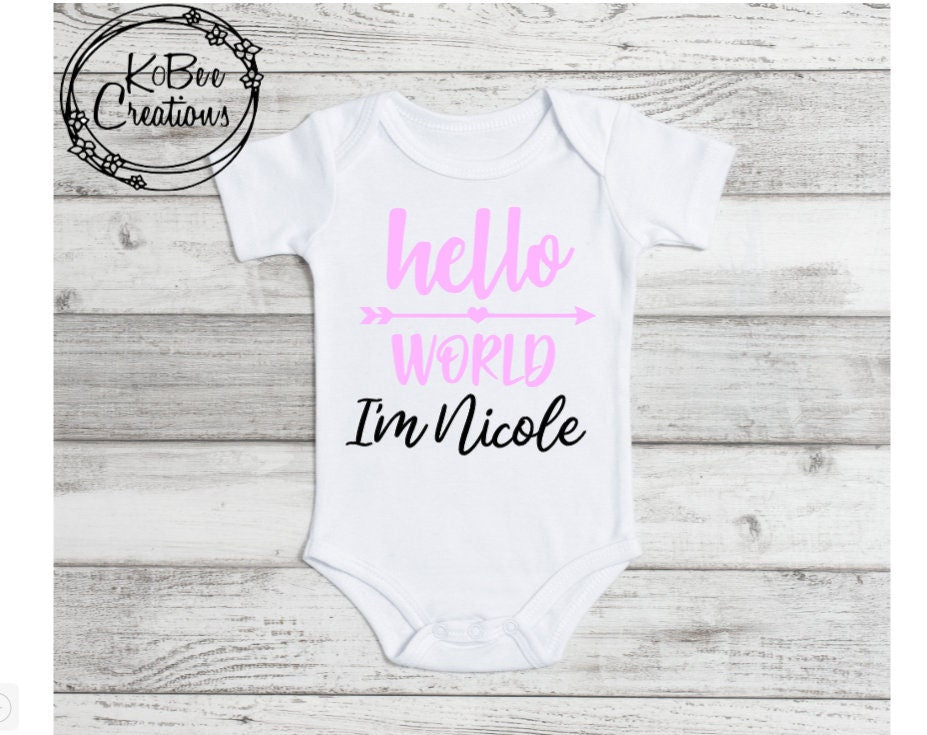 Hello World- Newborn Announcement Outfit - Coming Home Outfit - Newborn - Announcement - Birth Announcement