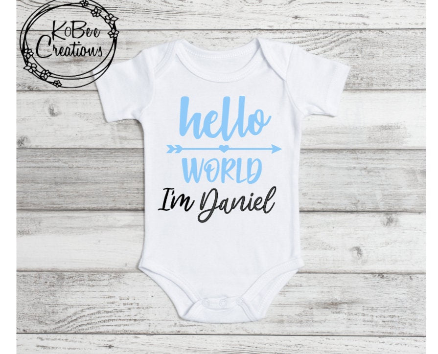 Hello World- Newborn Announcement Outfit - Coming Home Outfit - Newborn - Announcement - Birth Announcement