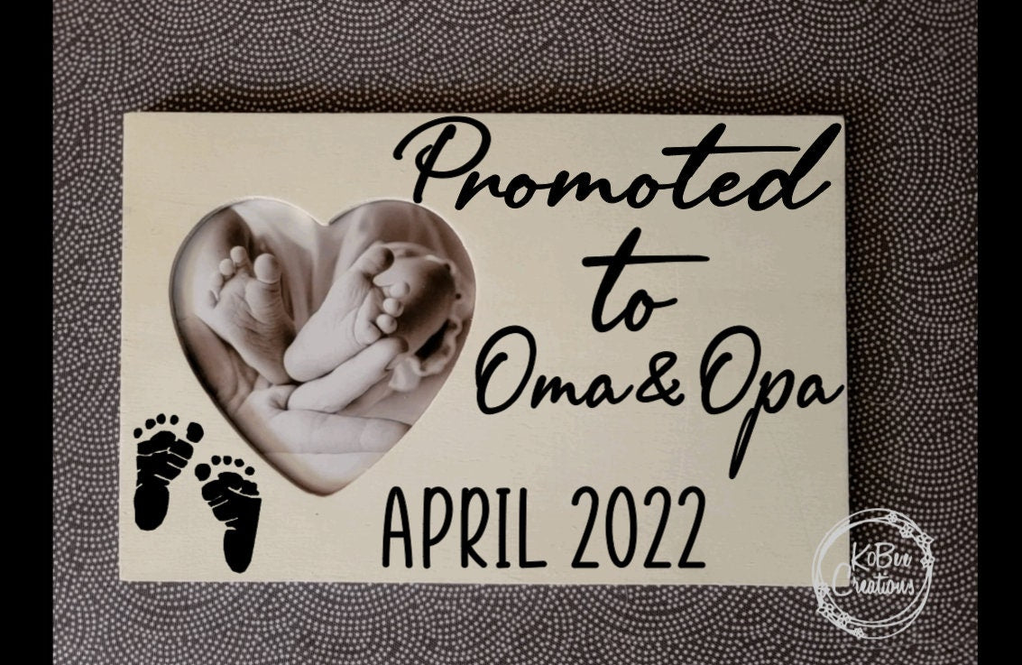 Promoted to Oma & Opa wooden Frame - oma and opa -pregnancy announcement - gift for oma and opa - grandparents pregnancy announcement