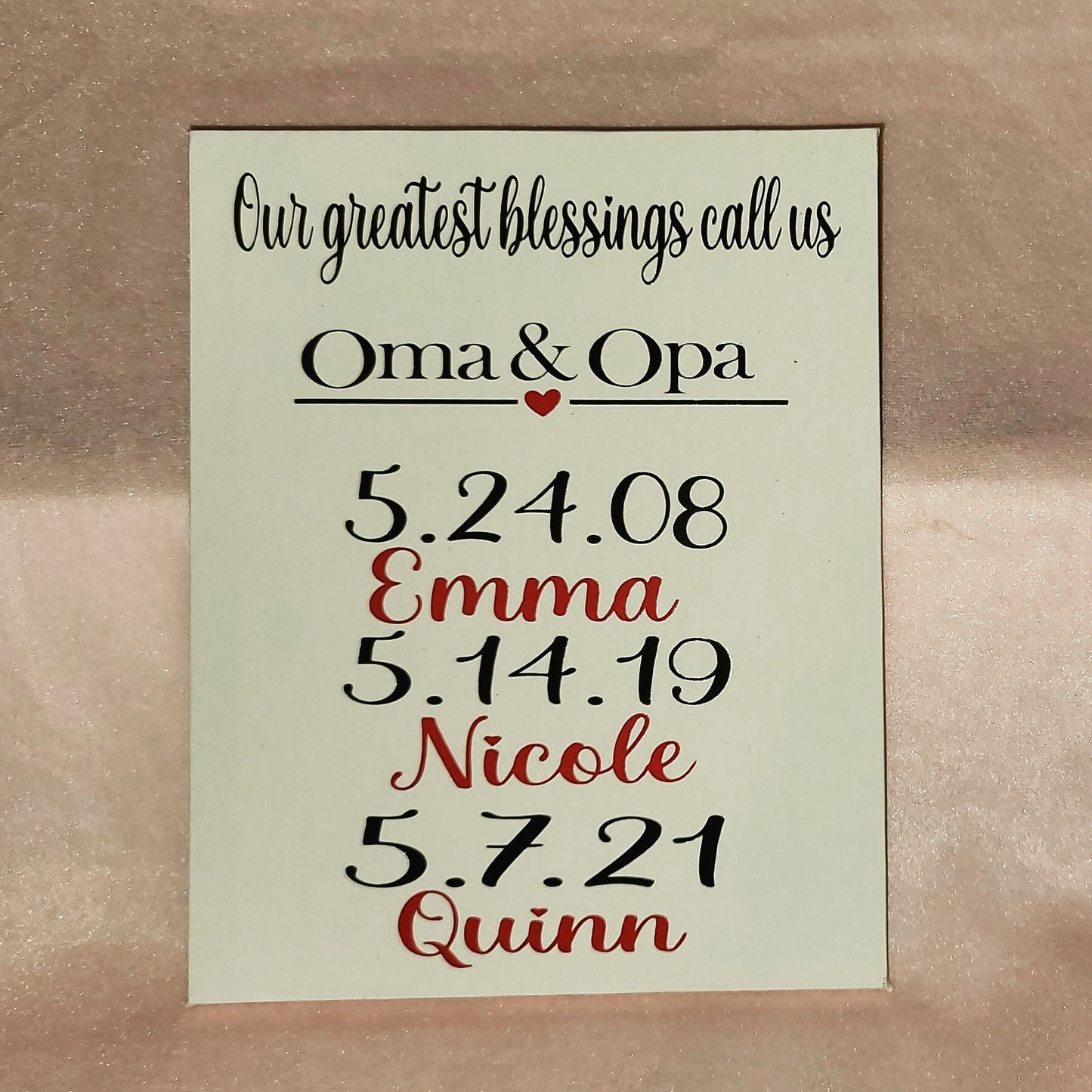 Our Greatest Blessings call us Oma & Opa - wall decor - gift for oma and opa - grandparents gift - gift from grandchildren - christmas gift