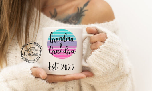 Grandma & Grandpa Pregnancy Announcement Mug - Grandma and Grandpa  Mug - Gift for grandparents - new grandparents - christmas