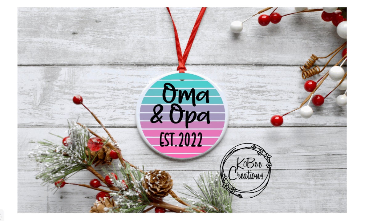 Oma & Opa Announcement Ornament - Promoted to Oma and Opa - Christmas ornaments-pregnancy announcement - gift for grandparents