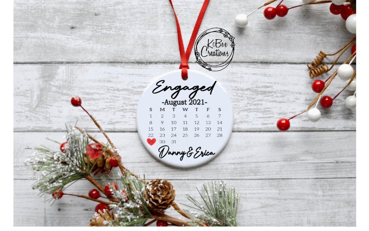 Engaement Ornament - personalized engagement - Personalized Ornament - Engaged - Gift for Newlyweds Personalized Christmas Ornament  -