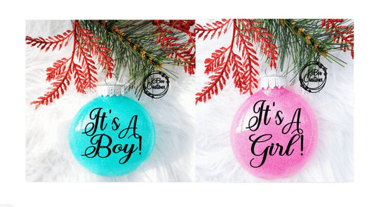 It's A Girl/ It's A Boy Personalized Ornament - personalized baby ornament - gender reveal ornament - pregnancy announcement ornament -