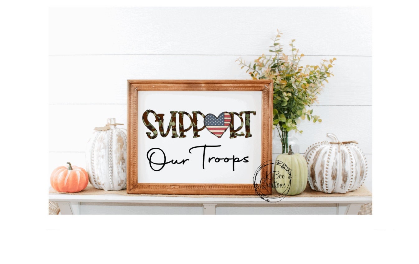 Support Our Troops Framed Canvas - Support Our Troops - Army - Overseas - Gift for Son - Armystrong - Soldier - Veteran