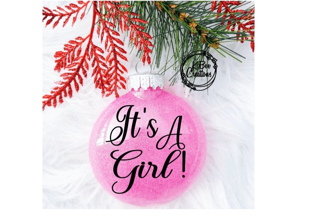 It's A Girl/ It's A Boy Personalized Ornament  - personalized baby ornament - gender reveal ornament - pregnancy announcement ornament -