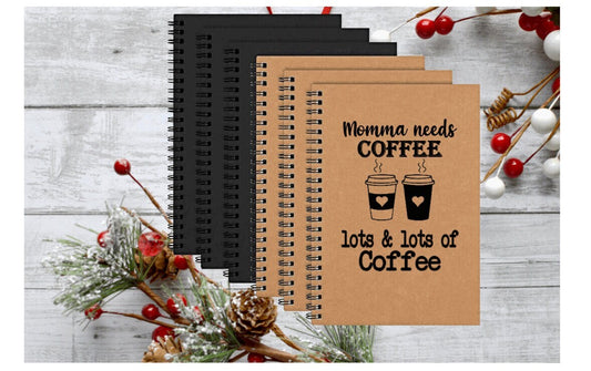 Momma Needs Coffee Notebook - Coffee Book - To Do List - New Mom - Personalized Notebook - Christmas gift for parents