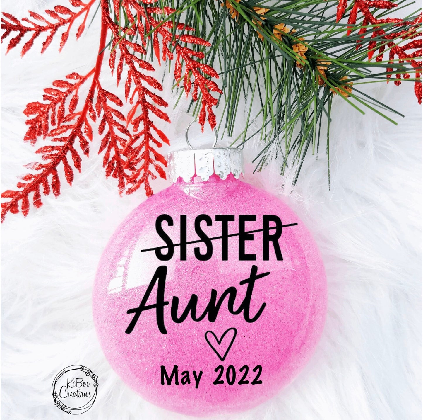 Aunt Ornament - Pregnancy Announcement - Promoted to Aunt - announcement ornament - christmas - were pregnant - gift for sister - Auntie