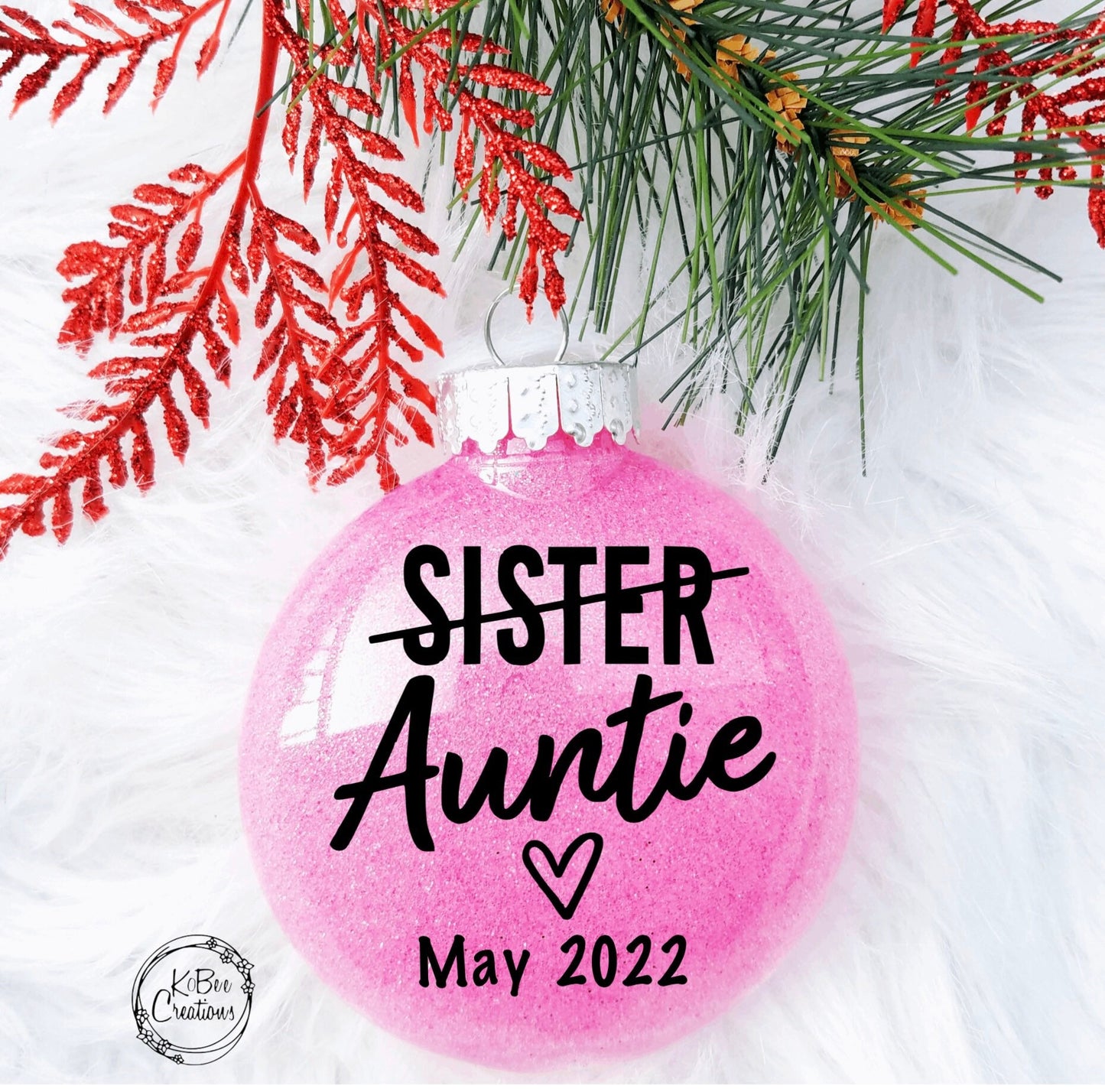 Aunt Ornament - Pregnancy Announcement - Promoted to Aunt - announcement ornament - christmas - were pregnant - gift for sister - Auntie