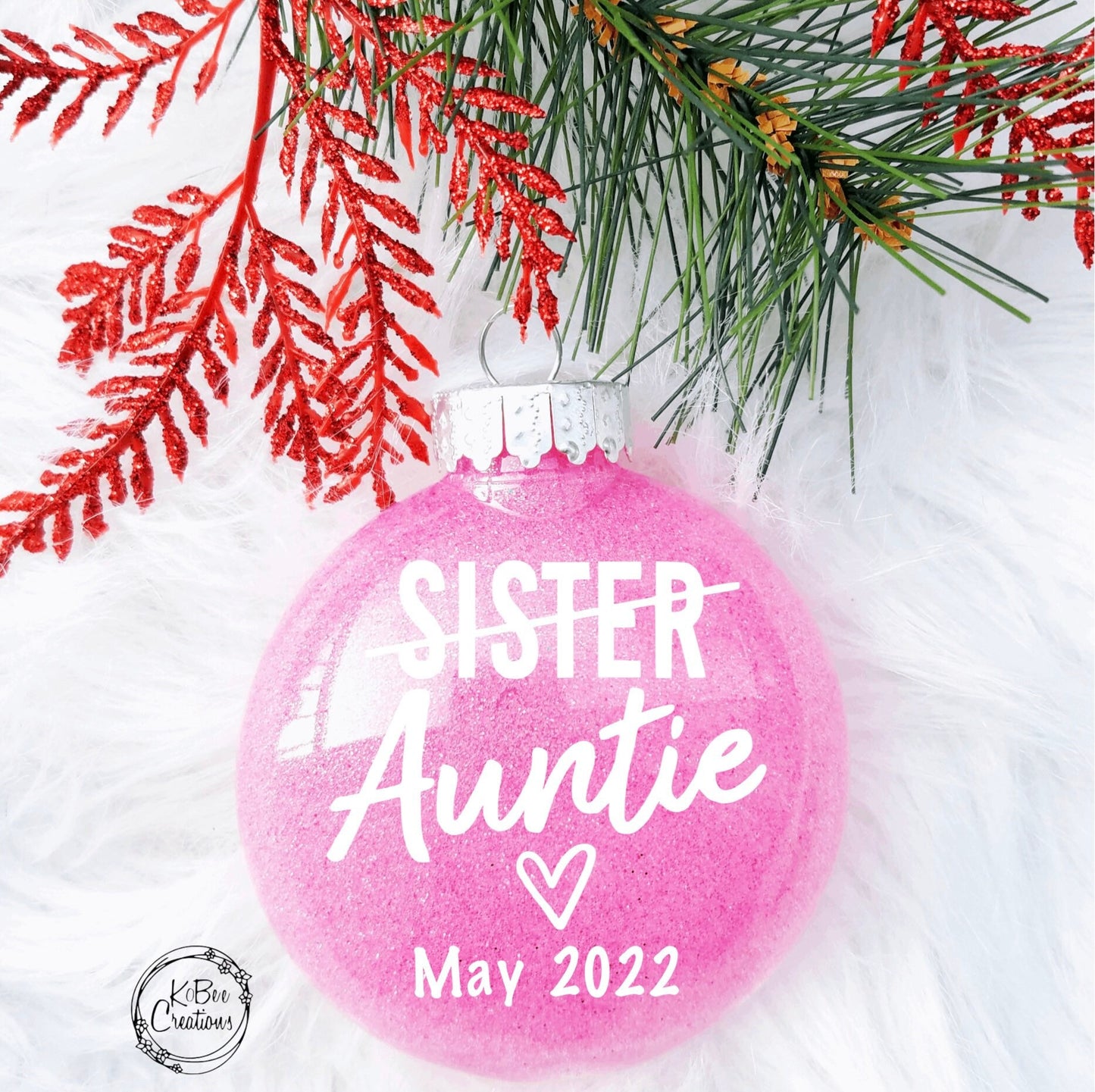 Aunt Ornament - Pregnancy Announcement - Promoted to Aunt - announcement ornament - christmas - were pregnant - gift for sister - Auntie