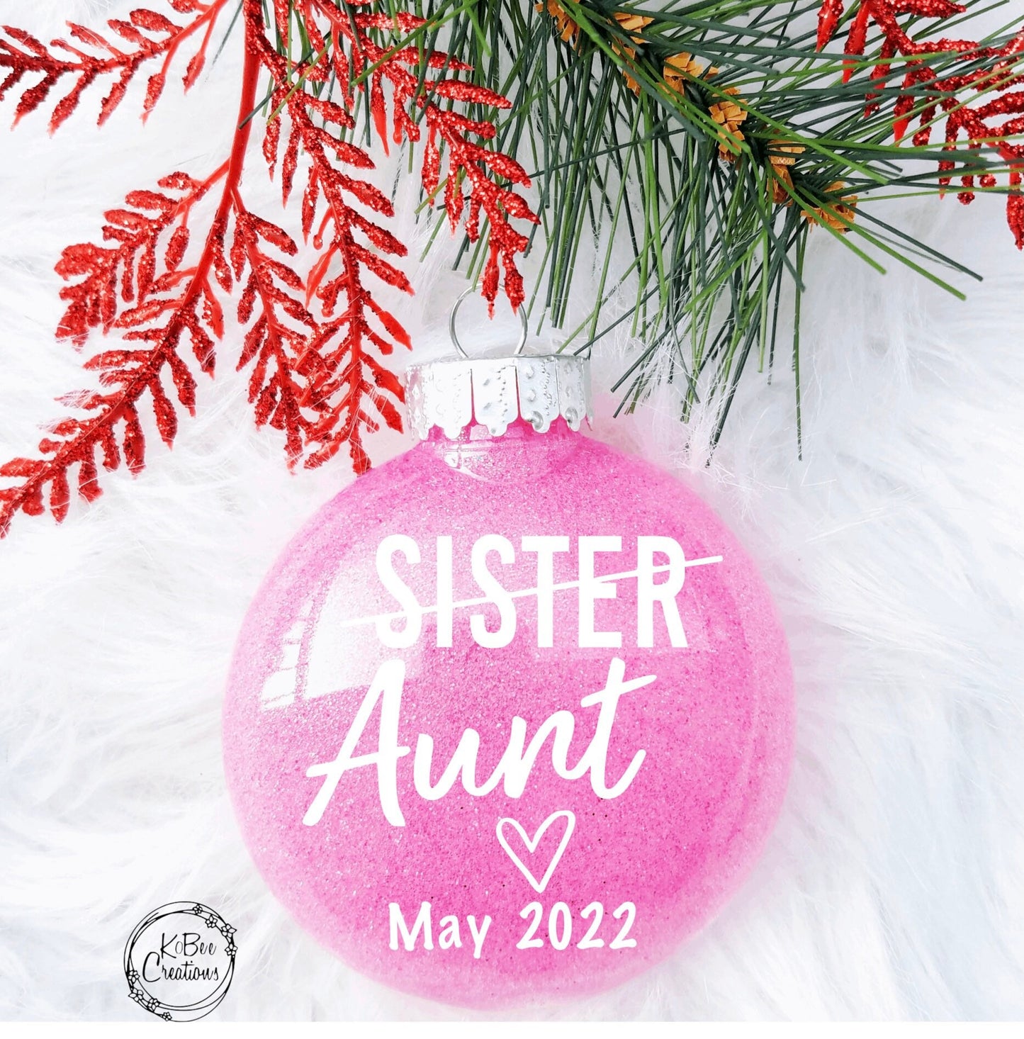 Aunt Ornament - Pregnancy Announcement - Promoted to Aunt - announcement ornament - christmas - were pregnant - gift for sister - Auntie