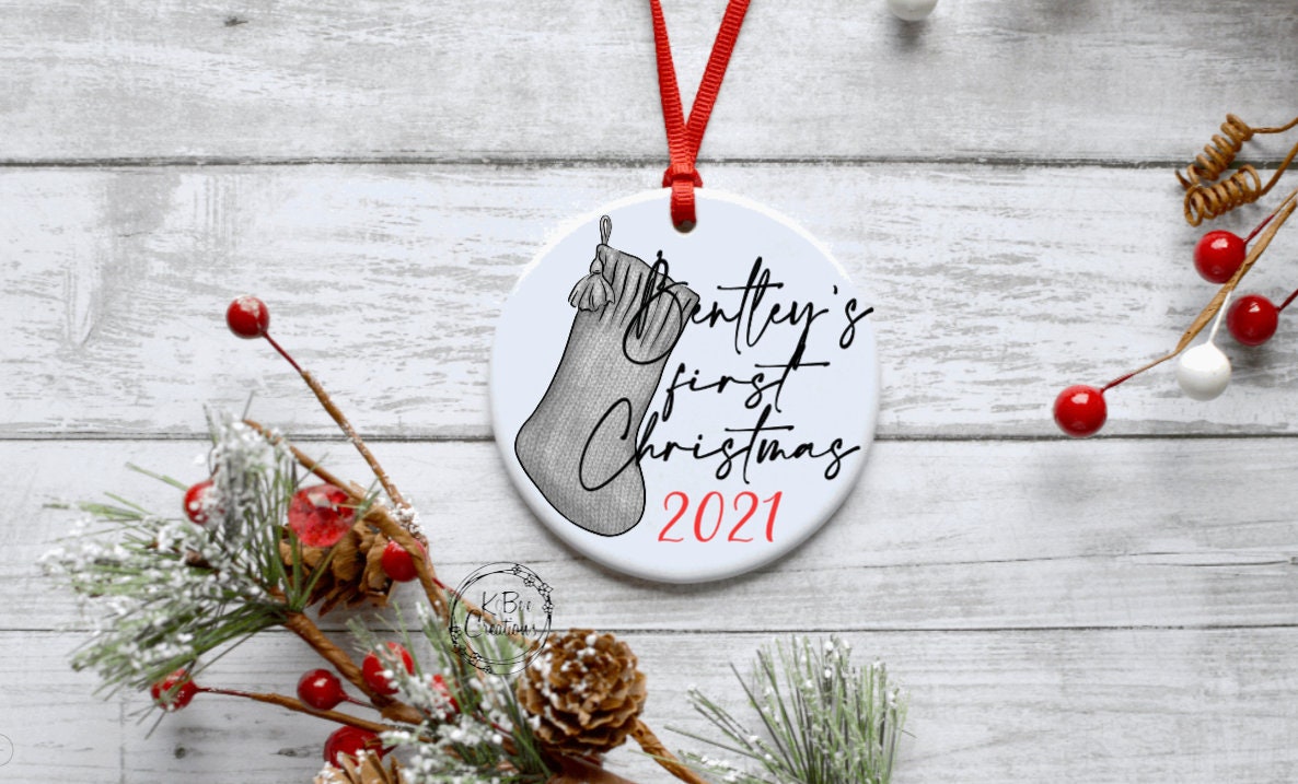 Personalized First Christmas Ornament - Baby's First Christmas - Personalized Ornament - Baby Ornament - Christmas - Baby Gift