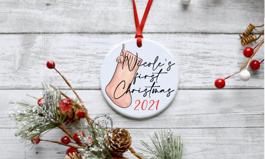 Personalized First Christmas Ornament - Baby's First Christmas - Personalized Ornament - Baby Ornament - Christmas - Baby Gift