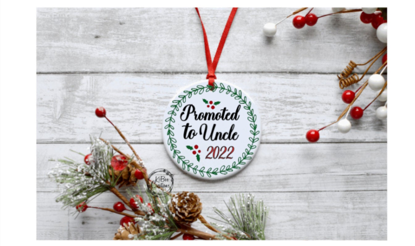 Promoted to Aunt or Uncle Ornament - Pregnancy Announcement Ornament - Christmas Announcement - Christmas Gift - Aunt - Uncle